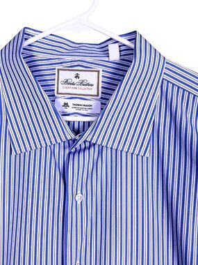 Brooks Brothers Shirt Mens Size 20 Blue Madison Dress Button Up Long Sleeve